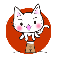 Sticker of the cat Kobako-nyanko drew.