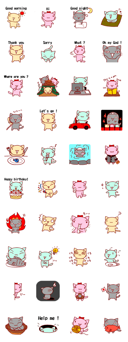Four Colorful Cats Part2