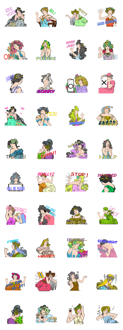 Art Nouveau art deco Style Sticker