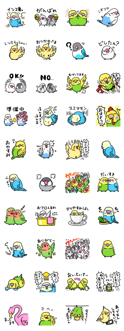 many parakeet Sticker