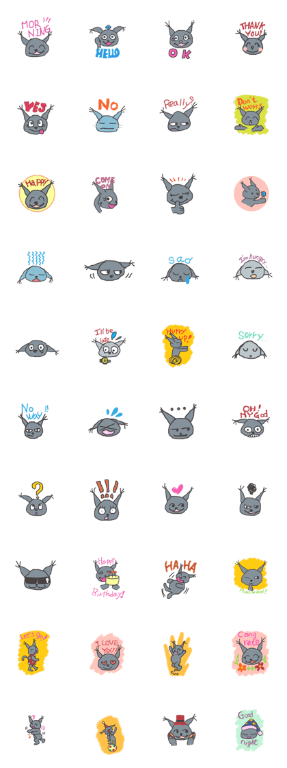 Gray Cat Sticker