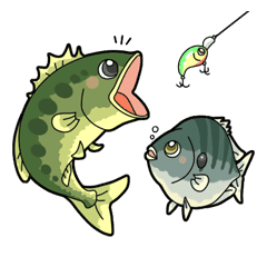 Black Bass Blue Gill Line Stickers Line Store
