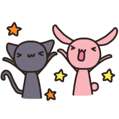 Rabbit and cat events Sticker