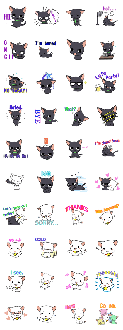 Hot and cold cats sticker(English ver.)