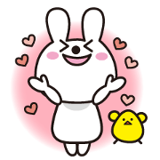 Sticker of a rabbit pretty loosely2