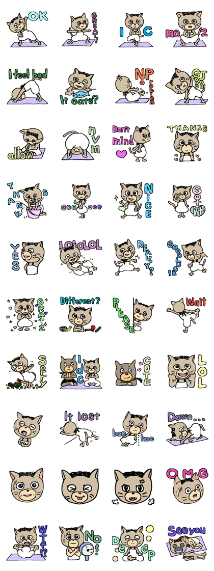 NYANYANEN kawaii yoga kitty English ver