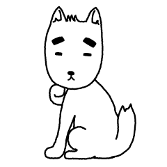 Funny White Dog SHIROINU HIROSHI
