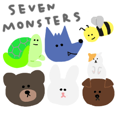 seven monsters sticker