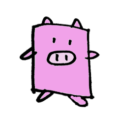 Square pig Sticker