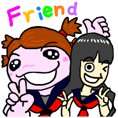 good friend sticker of upako and eriko