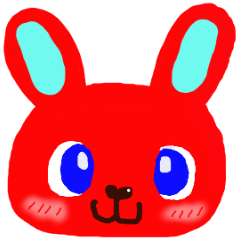 Sticker of red rabbit