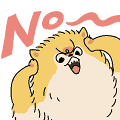 Move! Animated Pomeranian puppy is angry