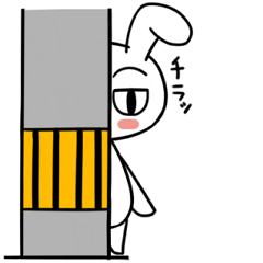 Rabbit of a telephone pole