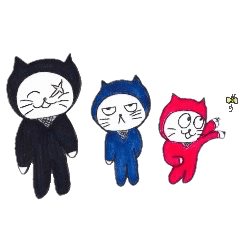 Three ninja cat brothers