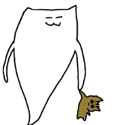 Slim white cat sticker Slim white cat sticker