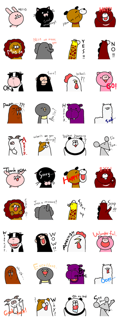 Zoo sticker.(English ver.) Zoo sticker.(English ver.)