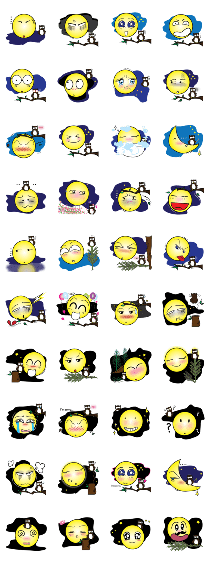 Moon and the owl Moon and the owl