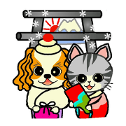 Japanese New Year's and sticker of a pet
