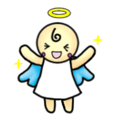 Mischievous angel sticker