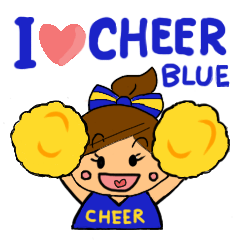 Cheerleader Sticker Blue Uniform