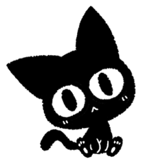 Shy black cat sticker
