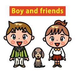 Boy and girl and dog