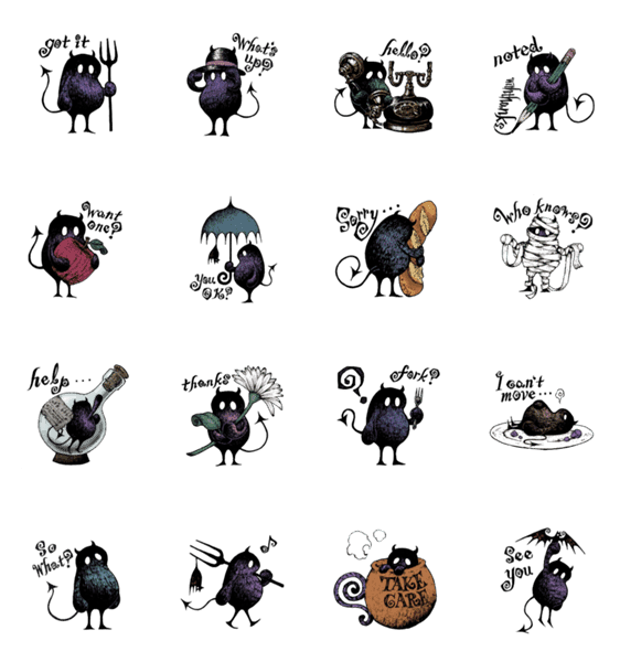 ミニマム悪魔といつでもハロウィン Lineクリエイターズスタンプ Stamplist