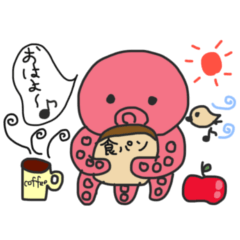 A sticker full of octopus feelings