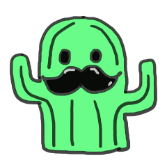 mustache cactus stickers
