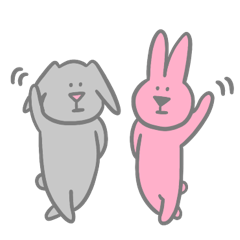 Triangular nose rabbits stickers 2