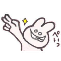 The sassy rabbit drawn by a crayon.