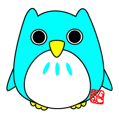 Blue owl of the happiness