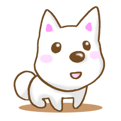 Sticker of the White dog