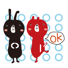 Black rabbit and red bear