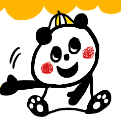 Retro panda solitude