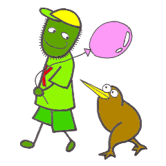 Kiwi boy and Kiwi bird