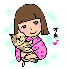 little girl & cat