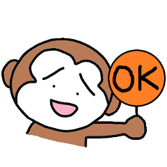 Animated monkey of troubled face