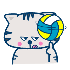 The cat which plays volleyball