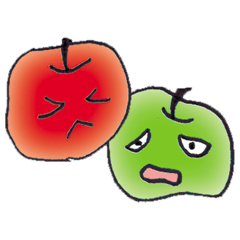 A red apple and blue apple