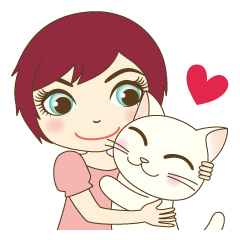 Girl and cat ~