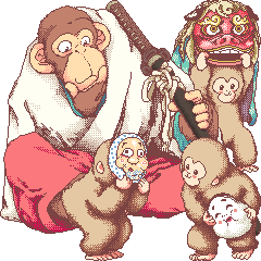 Animation SAMURAI Chimpanzee in JPN V2