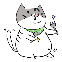 Sticker of fat cat