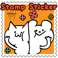 Stamp Sticker(Funny CAT&BEAR)