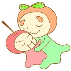 A cherry puppet and tangerine girl