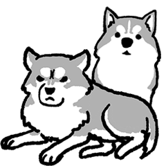 Siberian Husky (Koji & Mu) Sticker