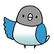 Sticker of cute parakeets