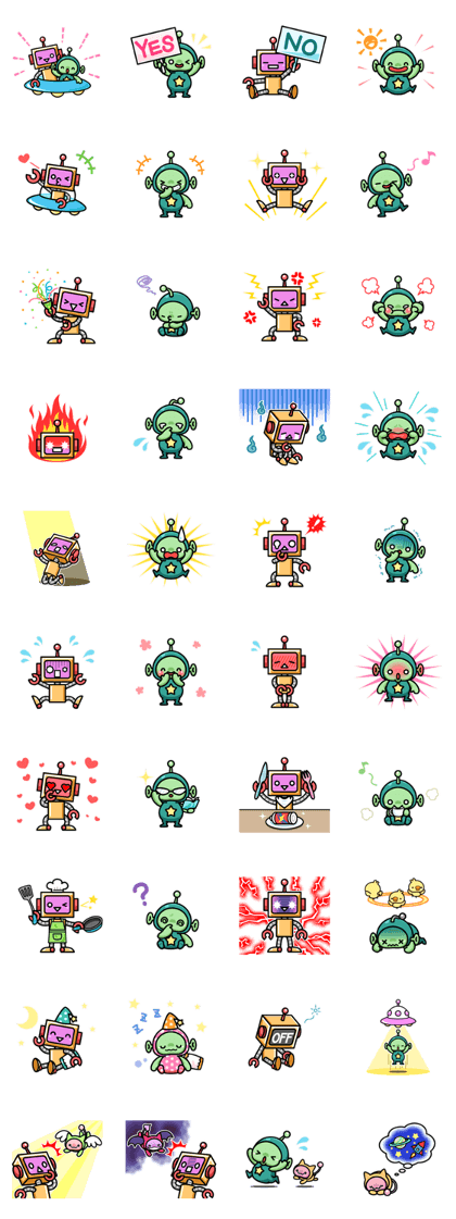 Robot and Alien Robot and Alien