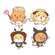 Dog Cat An angel and the devil