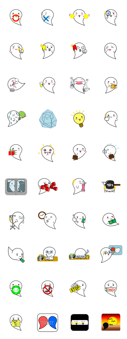 White ghost sticker vol.2
